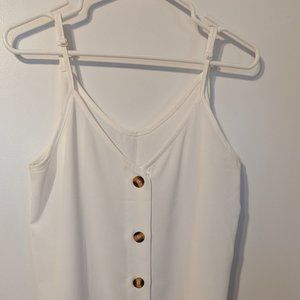 White Tank Top with Buttons Size Medium